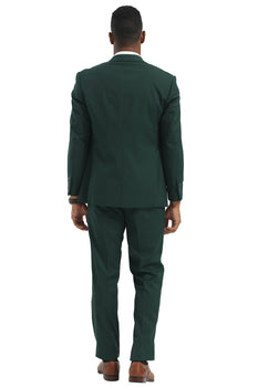 Men's Designer Stacy Adams Classic Double Breasted Suit in Hunter Green - Image 4
