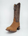 Los Altos Men's Crazy Leather Tan Wide Square Toe Boot