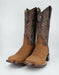 Los Altos Men's Crazy Leather Tan Wide Square Toe Boot