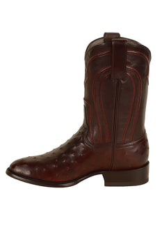Black Cherry Roper Ostrich Western Boots - Image 8