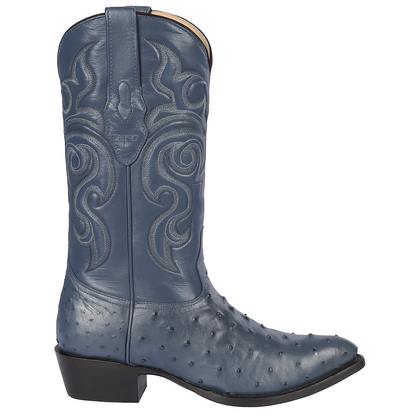 Blue Ostrich Cowboy Boots J-Toe - Image 2
