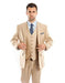 Men's Modern Fit Suits 3 Piece Vested Light Beige Suits Flat Front Pants