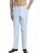 Men's Dress Pants Trousers Flat Front Slacks Light Blue