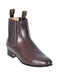 Men's botines para hombre ~ Los Altos Boot Chelsea Charro Botin Short Ankle Deer Light Brown Leather Boot - Short Cowboy - Western Ankle Boots