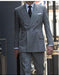 Light Grey Double Breasted Button Closure Peak Lapel Suit