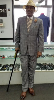 Light Grey Plaid Suit - 1920 Vintage Suits