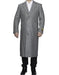 Men's Dress Coat Full Length Wool Dress Top Coat / Overcoat in Light Grey