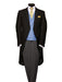 Men's Wool Black Herringbone Light Weight With Silk Piping Morning Coat