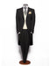 Men's Light Weight Wool 1 Button Peak Lapel Grey Herringbone Morning Suit