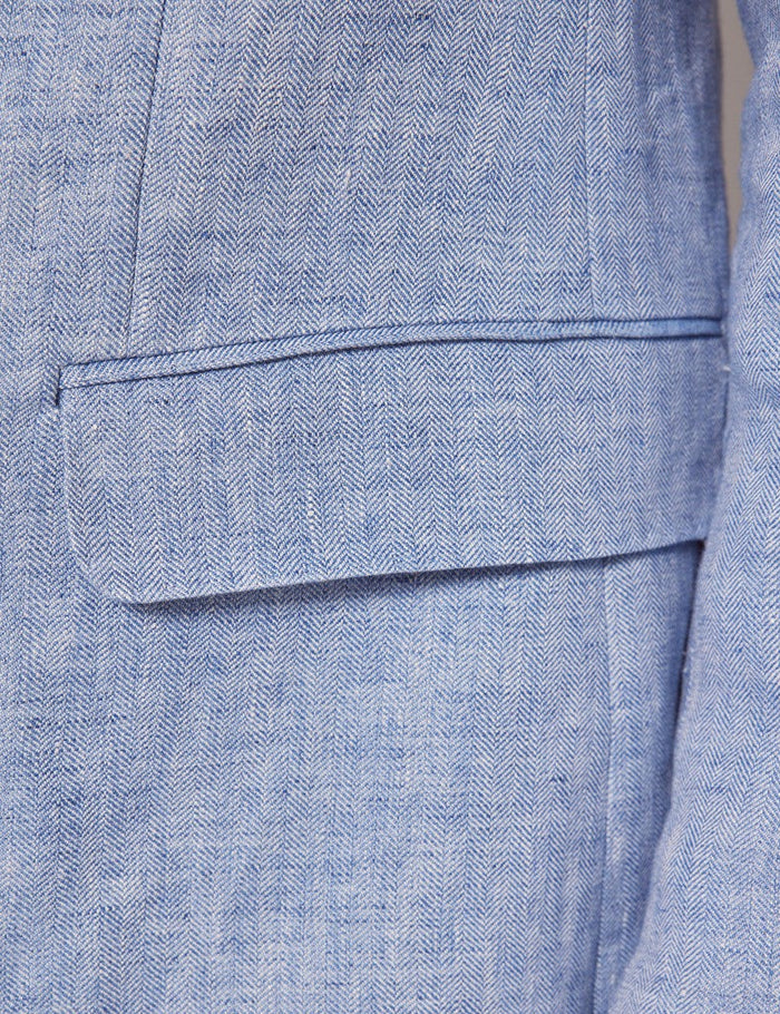 Mens Linen Suit For Beach Wedding - Summer Suit in Light Blue