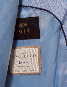 Mens Linen Suit For Beach Wedding - Summer Suit in Light Blue