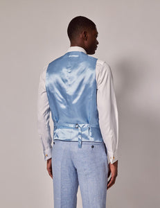 Mens Linen Suit For Beach Wedding - Summer Suit in Light Blue