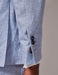 Mens Linen Suit For Beach Wedding - Summer  Suit in Light Blue Herringbone