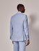 Mens Linen Suit For Beach Wedding - Summer  Suit in Light Blue Herringbone