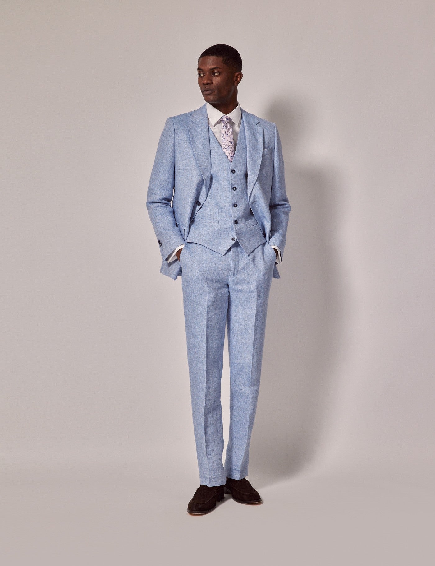 Mens Linen Suit For Beach Wedding - Summer Suit in Light Blue — MensUSA