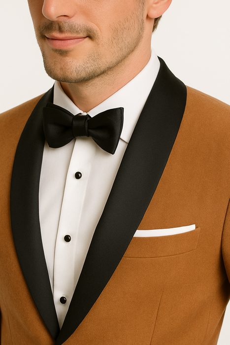 Mens Dinner Jacket - Light Brown Mens Velvet Tuxeodo Blazer