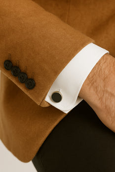 Mens Dinner Jacket - Light Brown Mens Velvet Tuxeodo Blazer - Image 7