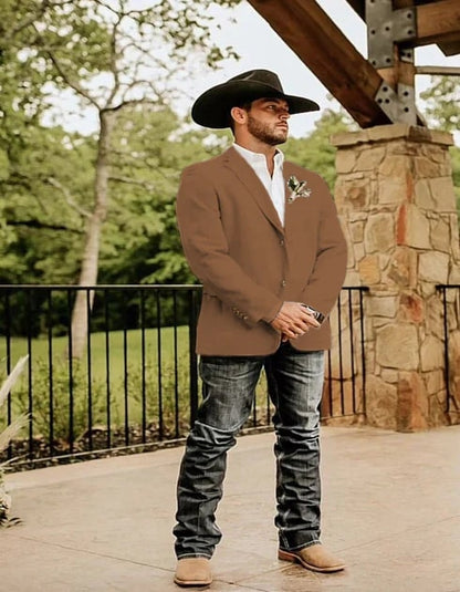 Light Tan Western Blazer - Sand Color - Image 33