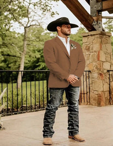 Light Tan Western Blazer - Sand Color