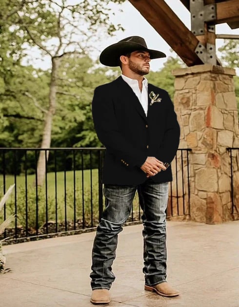 Light Tan Western Blazer - Sand Color - Image 14