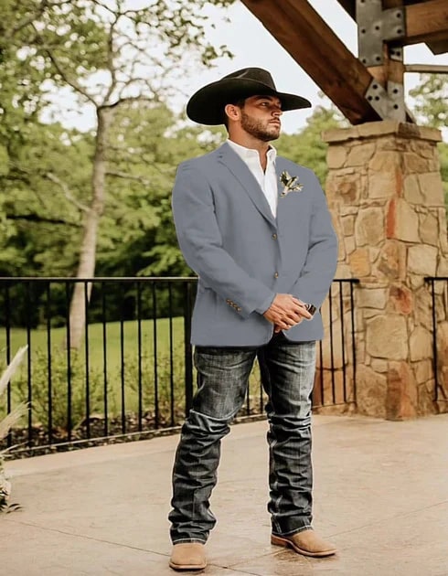 Light Tan Western Blazer - Sand Color - Image 21