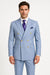 Mens Light Blue Double-Breasted Suits with Gold Button – Slim Fit 2-Piece Formal Set in Sky Blue Color