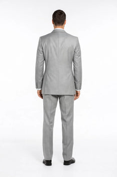 Light Gray Slim Fit 2 Piece Tuxedo With Satin Peak Lapel