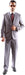 Men's Super 150's Poly/Viscose Wool Feel Single Breasted 2 Button Slim Fit 2pc Light Gray Suit