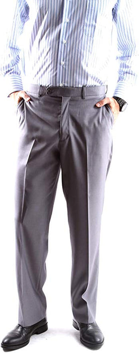 Men's Super 150's Poly/Viscose Wool Feel Single Breasted 2 Button Slim Fit 2pc Light Gray Suit