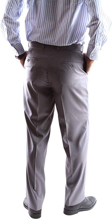 Men's Super 150's Poly/Viscose Wool Feel Single Breasted 2 Button Slim Fit 2pc Light Gray Suit