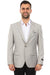 Saco vaquero - Western Sport Coat - Western Blazer - Men's Two Button Windowpane Plaid Light Grey Sport Coat