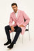 Mens Light Pink Fashion Overcoat - Light Pink Carcoat