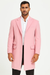 Mens Light Pink Fashion Overcoat - Light Pink Carcoat