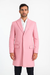 Mens Light Pink Fashion Overcoat - Light Pink Carcoat