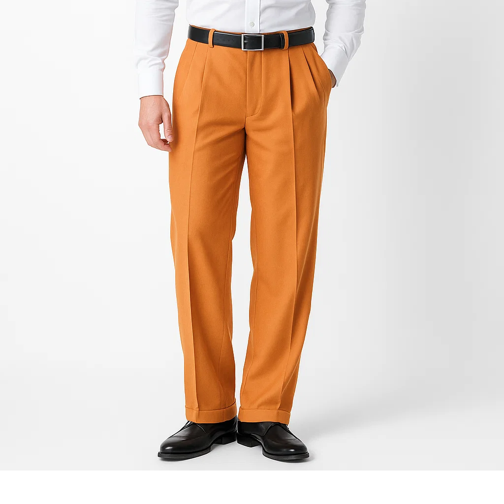 Men's Daniel Stylish Wide Leg Pants Peach ~ Light Orangish Rust Reddish Brow Trousers Dress Slacks For Please Select Your