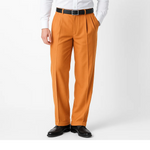 Daniel Men's Stylish Wide Leg Pants Peach ~ Light Orangish ~ Light Rust Men's Wide Leg Trousers - Cheap Priced Dress Slacks For Men On Sale