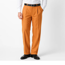 Daniel Men's Stylish Wide Leg Pants Peach ~ Light Orangish ~ Light Rust Men's Wide Leg Trousers - Cheap Priced Dress Slacks For Men On Sale