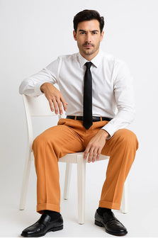 Light Rust Men's Wide Leg Trousers 