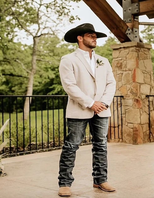 Light Tan Western Blazer - Sand Color - Image 4
