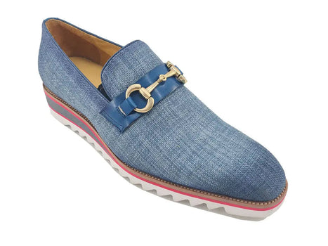 Linen Loafer With Gold Tone Buckle - Image 3