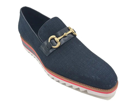 Linen Loafer With Gold Tone Buckle - Image 10