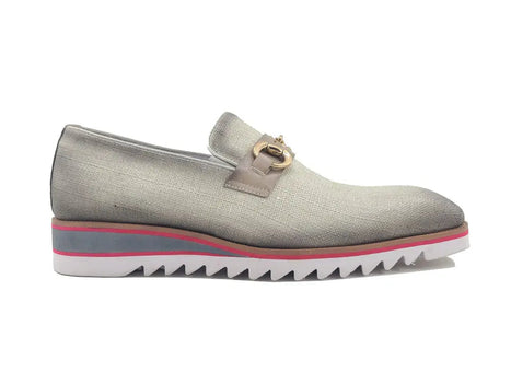 Linen Loafer With Gold Tone Buckle - Image 11