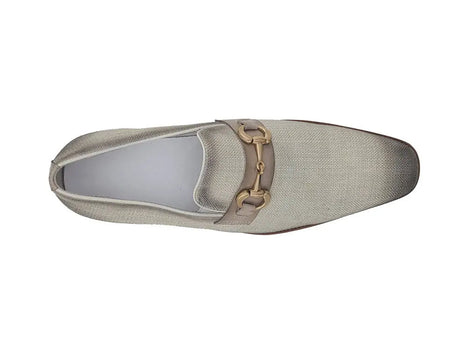 Linen Loafer With Gold Tone Buckle - Image 12