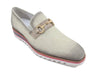 Carrucci Linen Loafer With Gold Tone Buckle