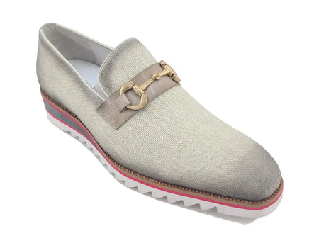 Linen Loafer With Gold Tone Buckle - Image 13