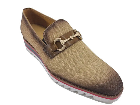 Linen Loafer With Gold Tone Buckle - Image 15