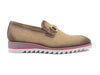 Carrucci Linen Loafer With Gold Tone Buckle