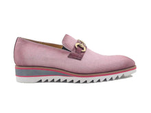 Carrucci Linen Loafer With Gold Tone Buckle