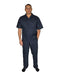 Men's Button Closure 2 Piece 100% Linen Short Sleeve Dark Navy Shirt