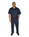 Men's Button Closure 2 Piece 100% Linen Short Sleeve Dark Navy Shirt